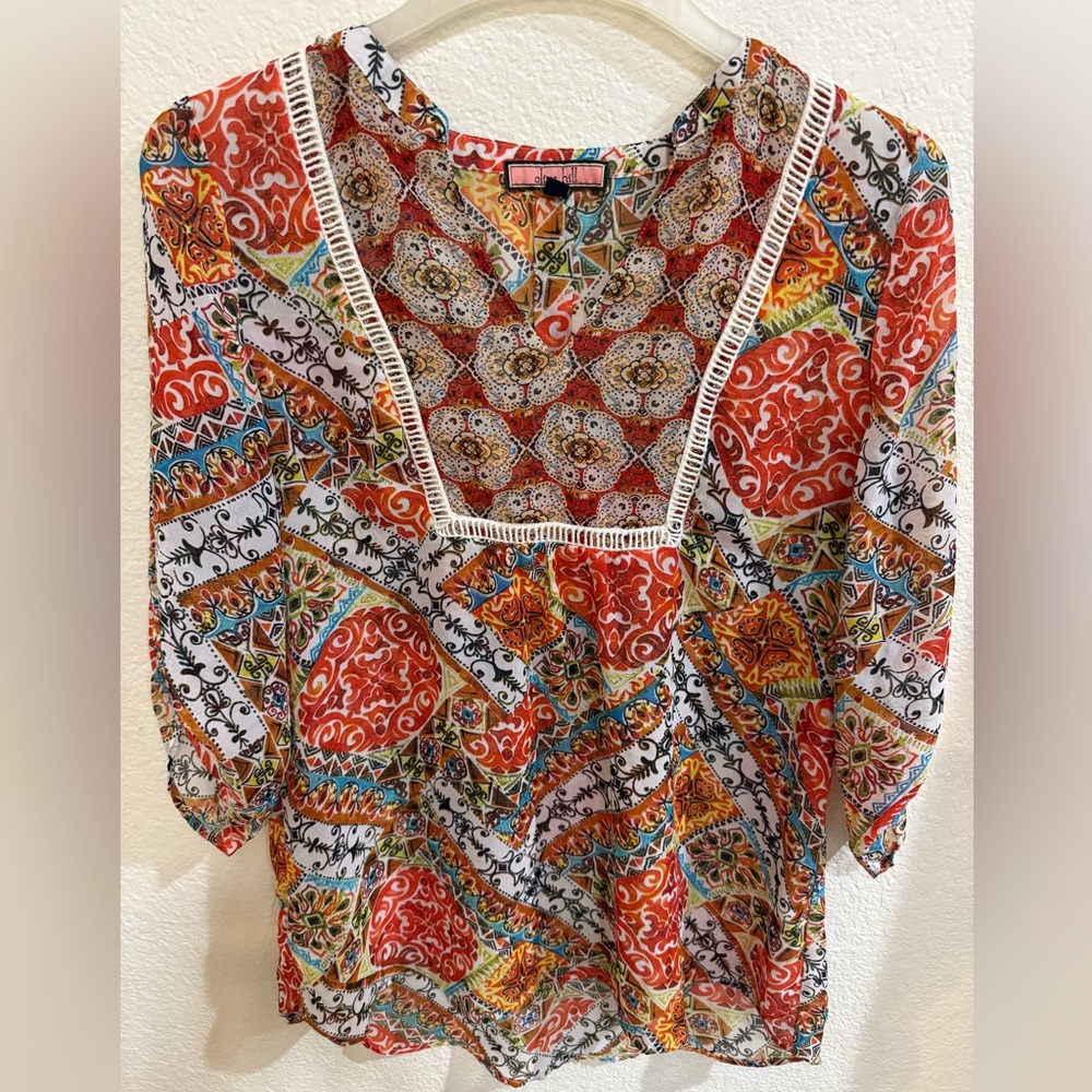 Olive Hill Colorful Bohemian Women's Top Medium